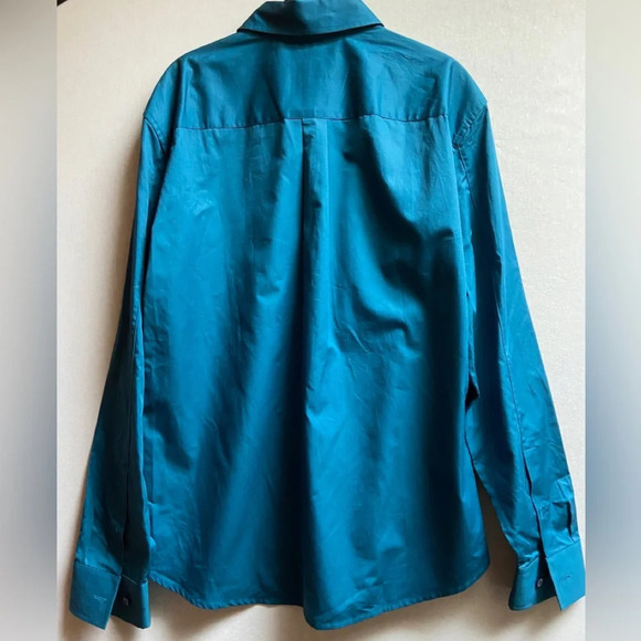 Armani Exchange Cotton teal blue button up shirt  Sz L - Picture 2 of 10